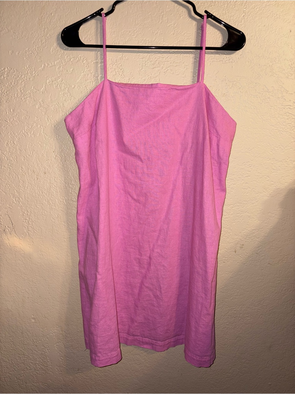 Women’s Pink Linen Spaghetti Strap Dress